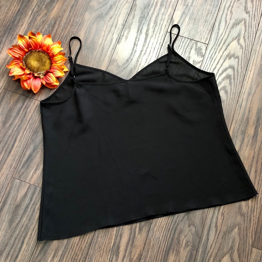 ❌SOLD❌🌻5/$25🌻NEW DIRECTIONS Sheer Black Tank LG - Picture 5 of 6